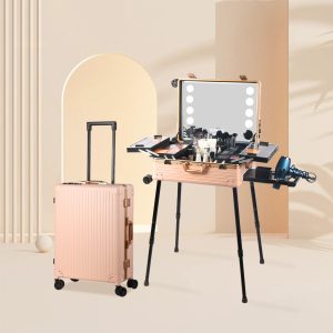 PC-24A PC Material Makeup Box with Lights  Bluetooth