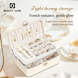 GZM Double layer jewelry box made of PU material