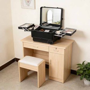 4028 OBox Good-Looking Two-Wheeled Folding Abs Alloy Makeup Case Stone Pattern Storage