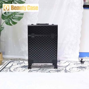 3599 Large Capacity 3‑in‑1 Makeup Rolling Case with Wheels, Durable Cosmetic Storage Luggage Trunk