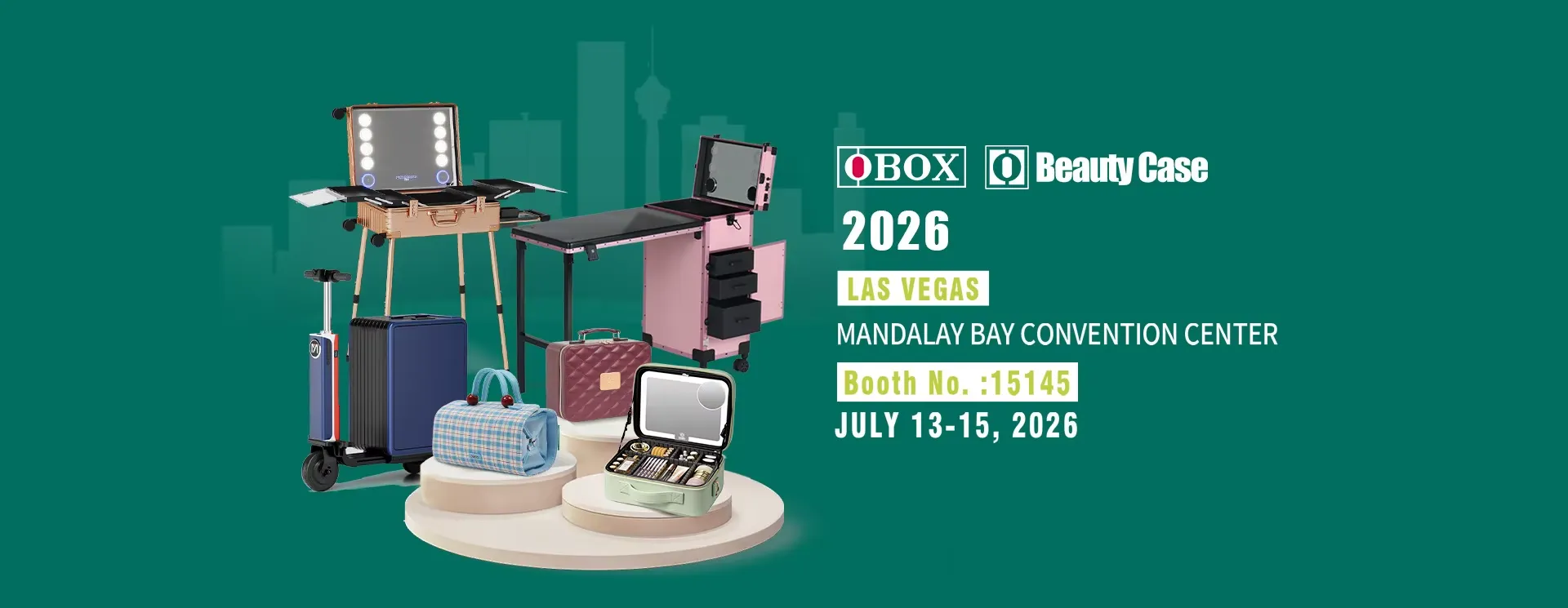 Obeautycase as a long-time regular exhibitor at global beauty trade shows like Cosmoprof, presenting premium portable lighted makeup case wholesale solutions to B2B buyers over the years.