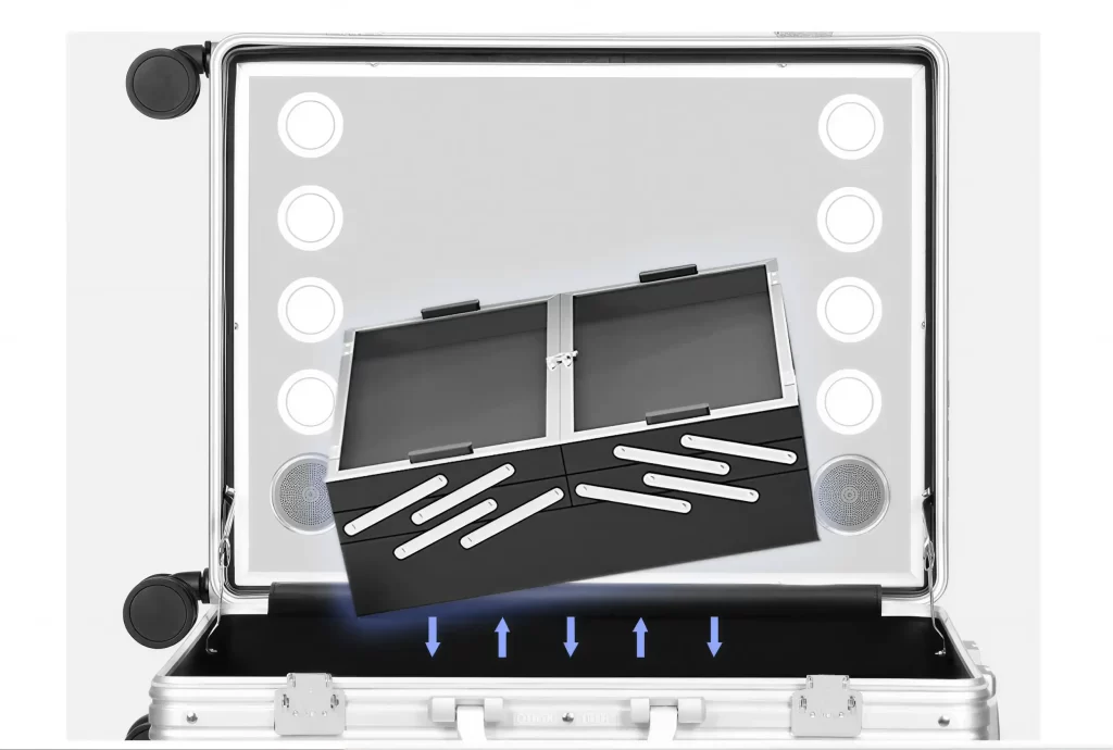 Professional Makeup Lighting Case with Modular Storage System