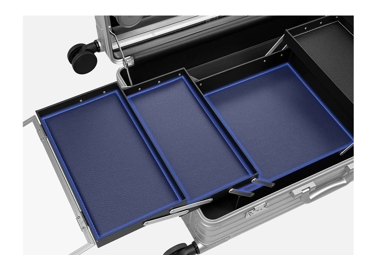 Professional Makeup Lighting Case with Modular Storage System