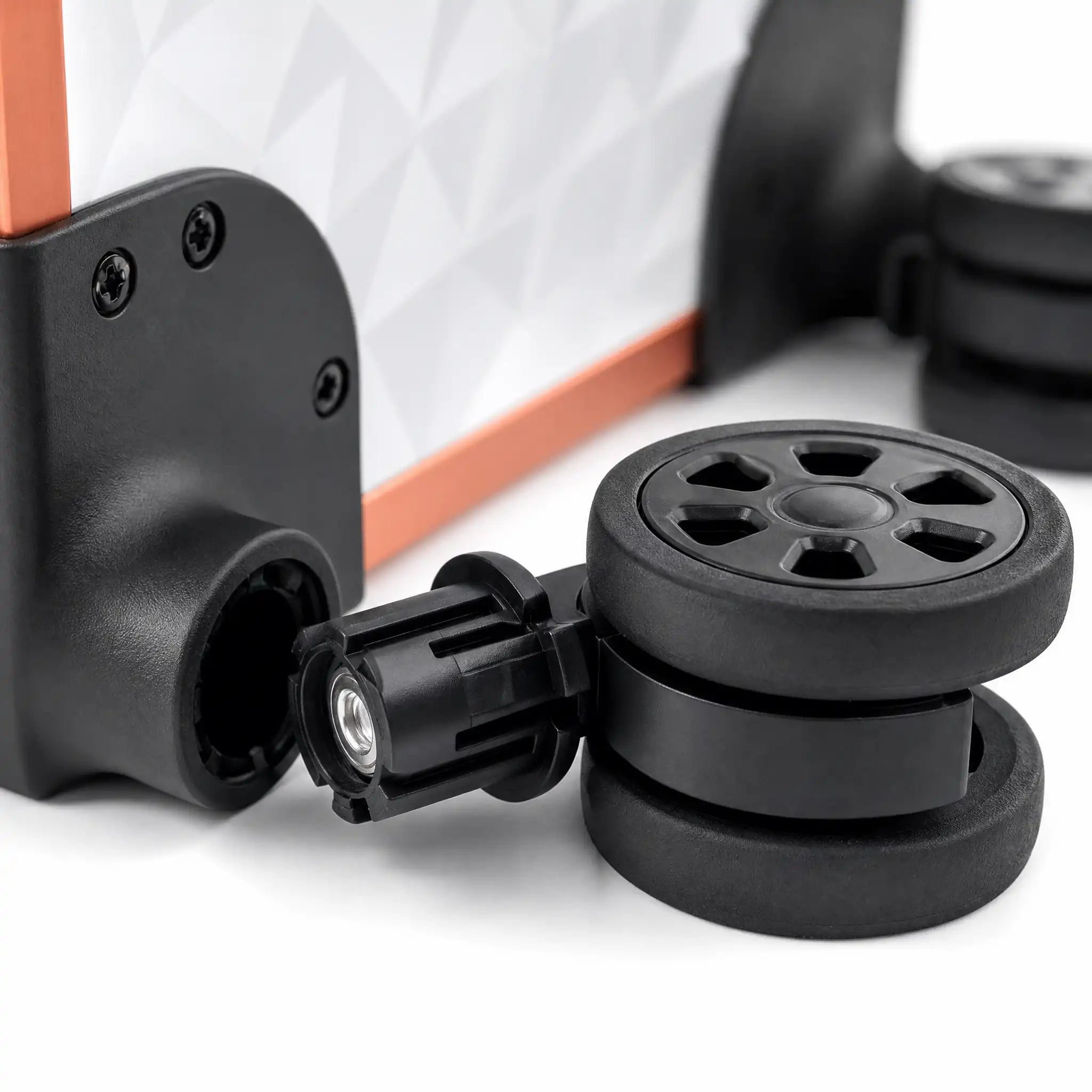 TPE swivel caster with brake on a rolling makeup case