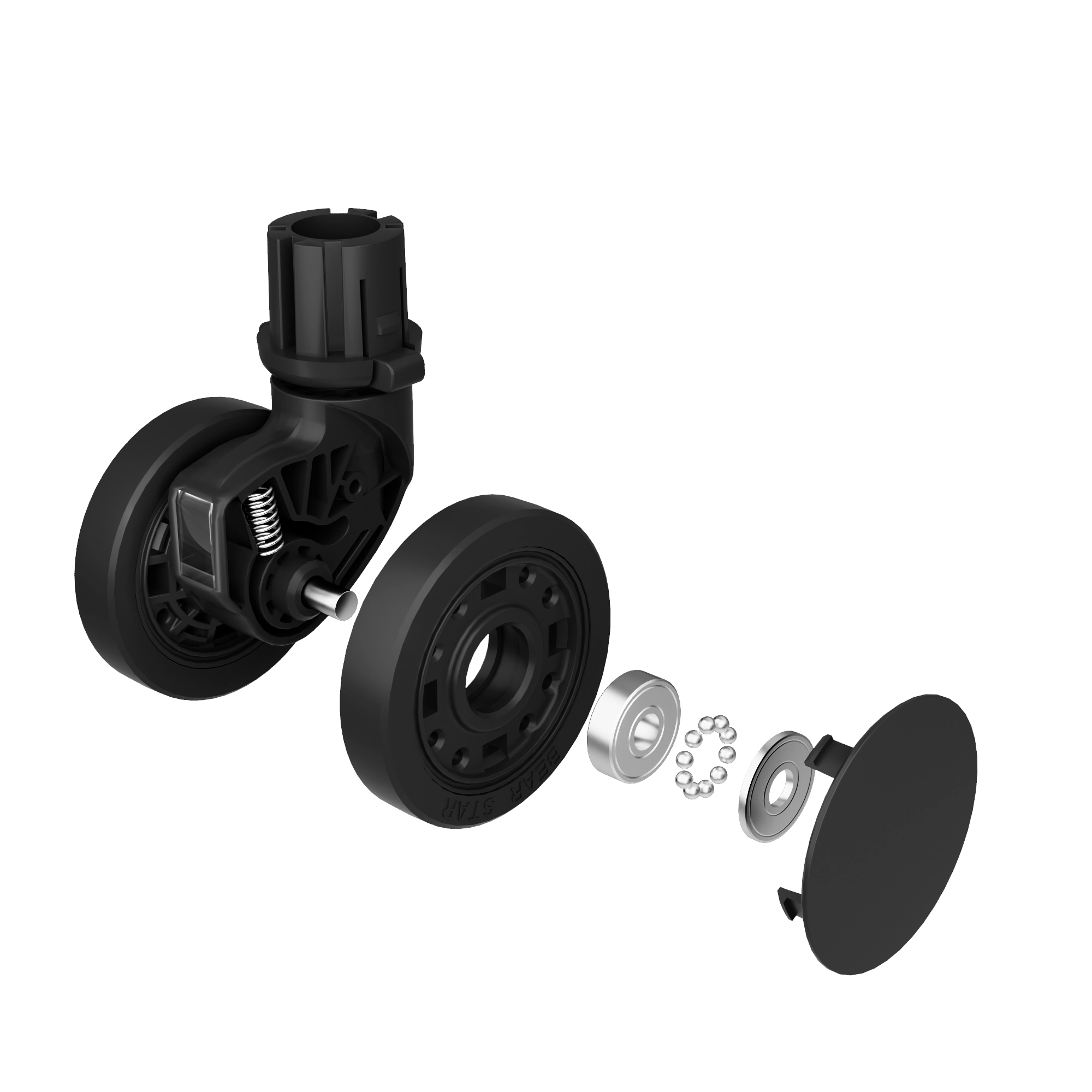 Dual-bearing silent caster structure