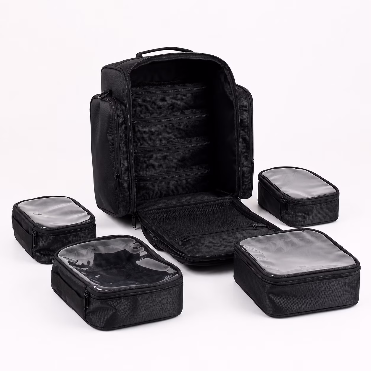 customized 3329 Oxford makeup organizer bag with open interior
