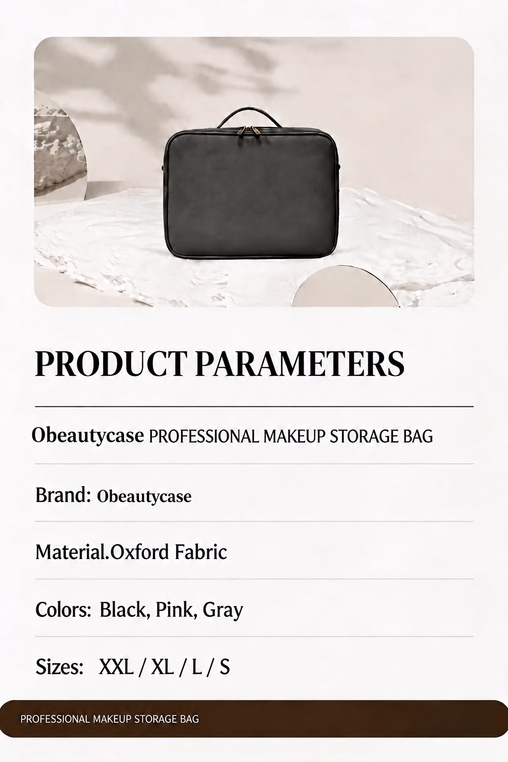 W01 Oxford fabric makeup bag with color and size options